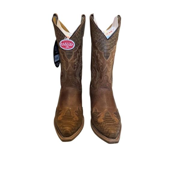 Laredo Men's Lexington Brown Python Print Western Boots Size 9 EW - Picture 5 of 10